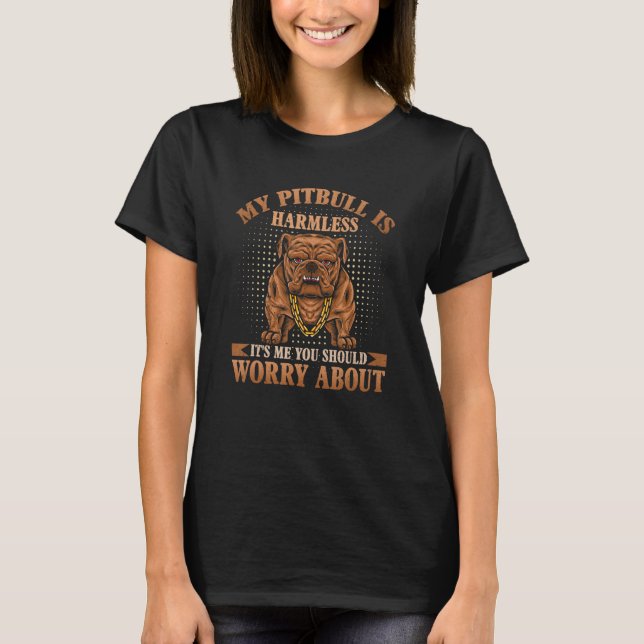 My Pitbull is Harmless It Is Me You Should Worry A T-Shirt (Front)