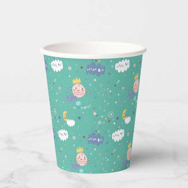 My Planet Dream Big Little One Pattern Paper Cups (Front)