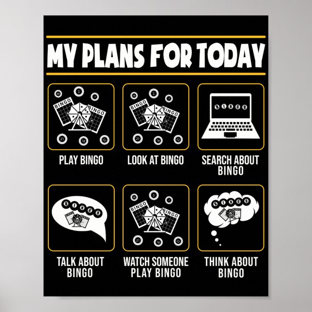 My Plans For Today Funny Lucky Gambling Poster (Front)