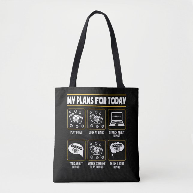 My Plans For Today Funny Lucky Gambling Tote Bag (Front)