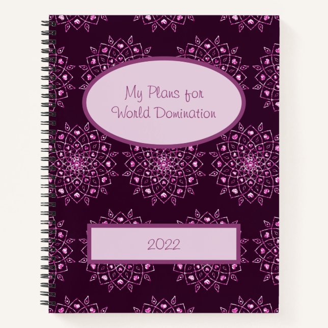 My Plans for World Domination Mandala Notebook (Front)