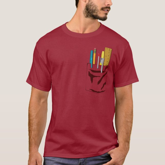 My Pocket. My Pens. (maroon) T-Shirt (Front)