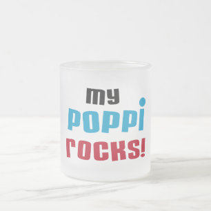 My Poppi Rocks T-shirts and Gifts Frosted Glass Coffee Mug