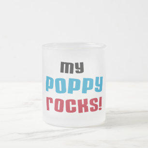 My Poppy Rocks T-shirts and Gifts Frosted Glass Coffee Mug