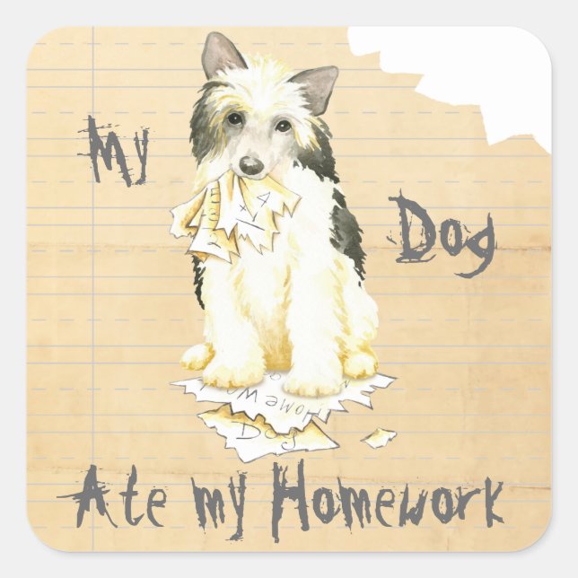 My Powderpuff Ate My Homework Square Sticker (Front)