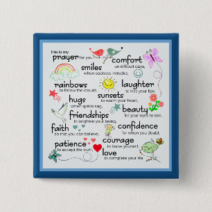 My Prayer For You Blessings 15 Cm Square Badge