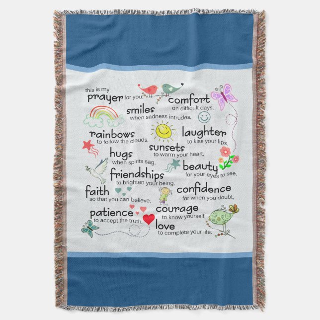 My Prayer For You Blessings Throw Blanket (Front Vertical)