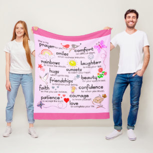 My Prayer For You Hot Pink Fleece Blanket