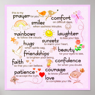 My Prayer For You Light Pink Poster