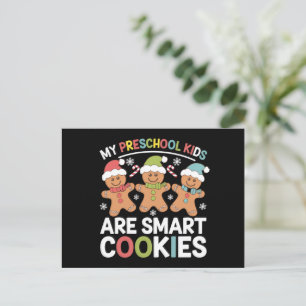 My Preschool Kids Are Smart Cookies Teacher Xmas Holiday Postcard