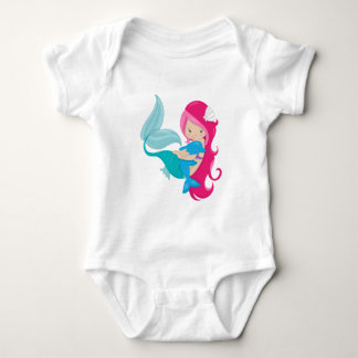 My Pretty Mermaid and Dolphin Baby Bodysuit
