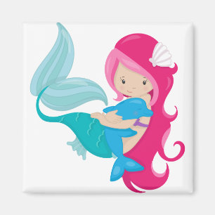 My Pretty Mermaid and Dolphin Magnet