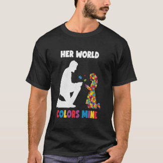 My Pride Father Daughter Autistic Kids Autism Awar T-Shirt