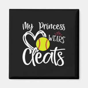 My Princess Wears Cleats Softbyll Player Girls Sof Magnet