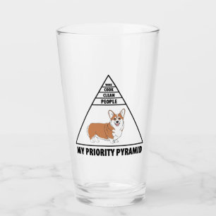 My Priority Pyramid Corgi Glass