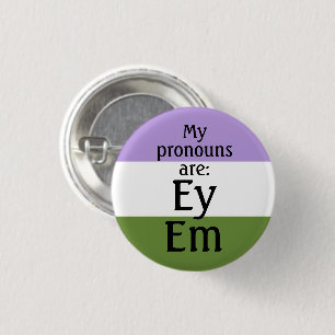 My pronouns are: Ey Em - genderqueer flag 3 Cm Round Badge