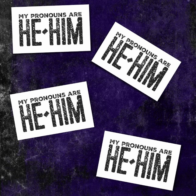 My Pronouns are He Him Grunge  Rectangular Sticker (Creator Uploaded)