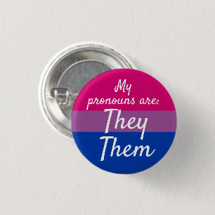 My pronouns are They Them - Bi Flag 3 Cm Round Badge