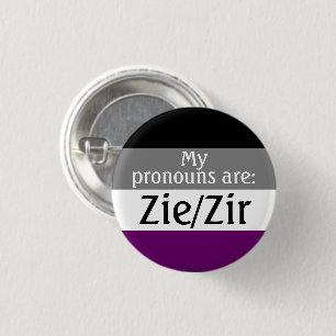 My pronouns are: Zie/Zir - asexual/ace flag 3 Cm Round Badge