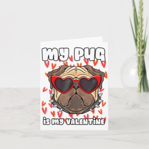 My Pug In My Valentine Cute Valentineu2019s Day Pe Card