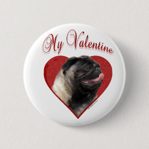 My Pug Valentine 6 Cm Round Badge