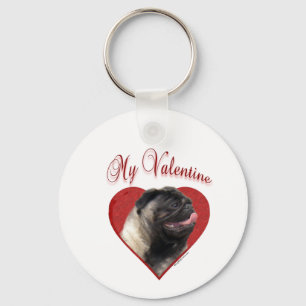 My Pug Valentine Key Ring