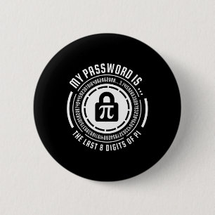 My Pword Is The Last 8 Digits Of Pi Math Mathemati 6 Cm Round Badge