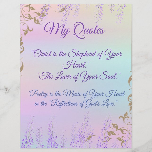 My Quotes Personalised Paper (Front)