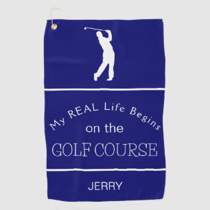 My Real Life Begins on the Golf Course Purple Towel