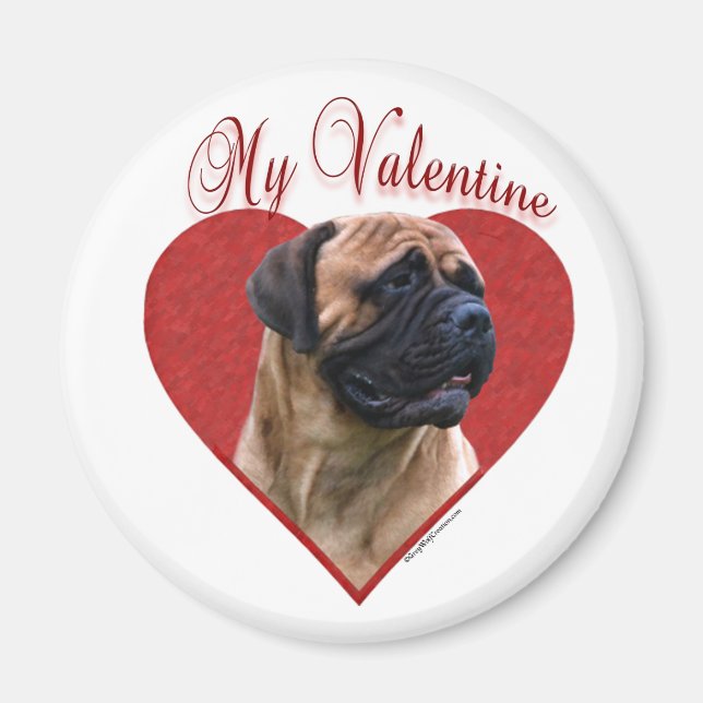 My Red Bullmastiff Valentine Magnet (Front)