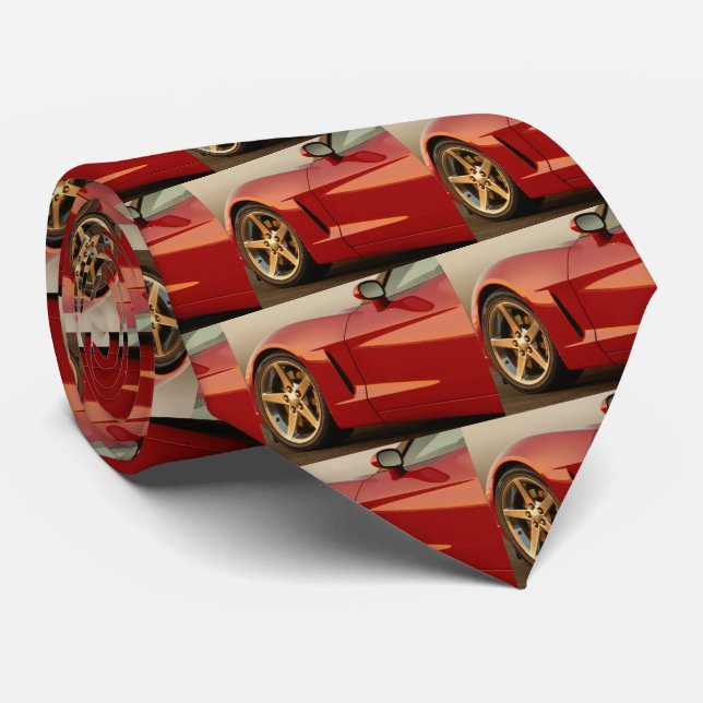 My Red Corvette Tie (Rolled)
