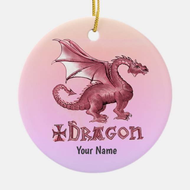 My Red Dragon Ceramic Tree Decoration (Front)