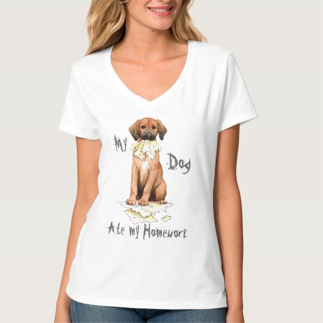 My Redbone Ate My Homework T-Shirt (Front)