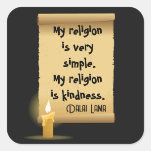 My religion is very simple square sticker