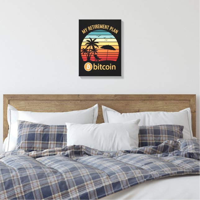 My Retirement Plan Bitcoin Beach Sunset Canvas Print (Insitu(Bedroom))