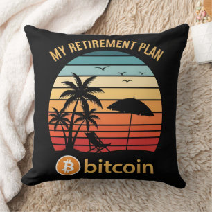 My Retirement Plan Bitcoin Beach Sunset Cushion