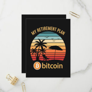 My Retirement Plan Bitcoin Beach Sunset Invitation Postcard