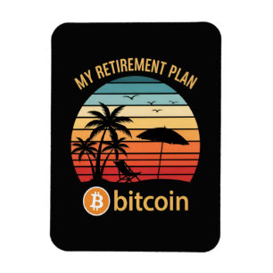 My Retirement Plan Bitcoin Beach Sunset Magnet