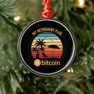 My Retirement Plan Bitcoin Beach Sunset Metal Tree Decoration