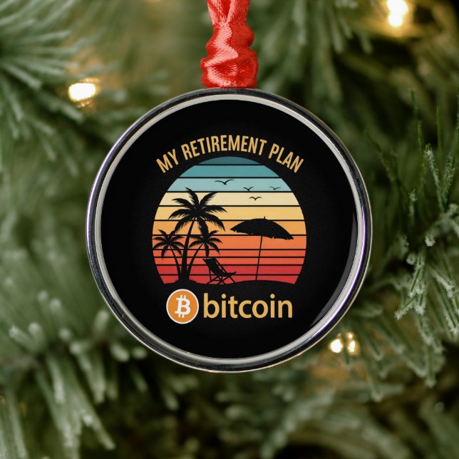 My Retirement Plan Bitcoin Beach Sunset Metal Tree Decoration (Tree)