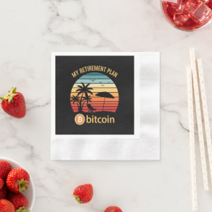 My Retirement Plan Bitcoin Beach Sunset Napkin