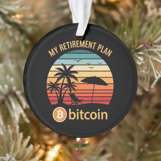 My Retirement Plan Bitcoin Beach Sunset Ornament (Tree)