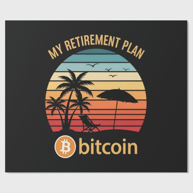 My Retirement Plan Bitcoin Beach Sunset Wrapping Paper (Flat)