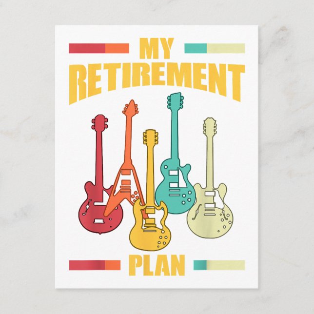 My Retirement Plan Electric Guitar Musical String  Enclosure Card (Front)