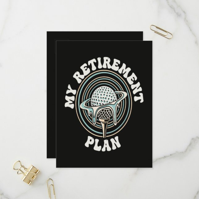 My Retirement Plan Golf Retirement Golfer Invitation Postcard (Front/Back In Situ)