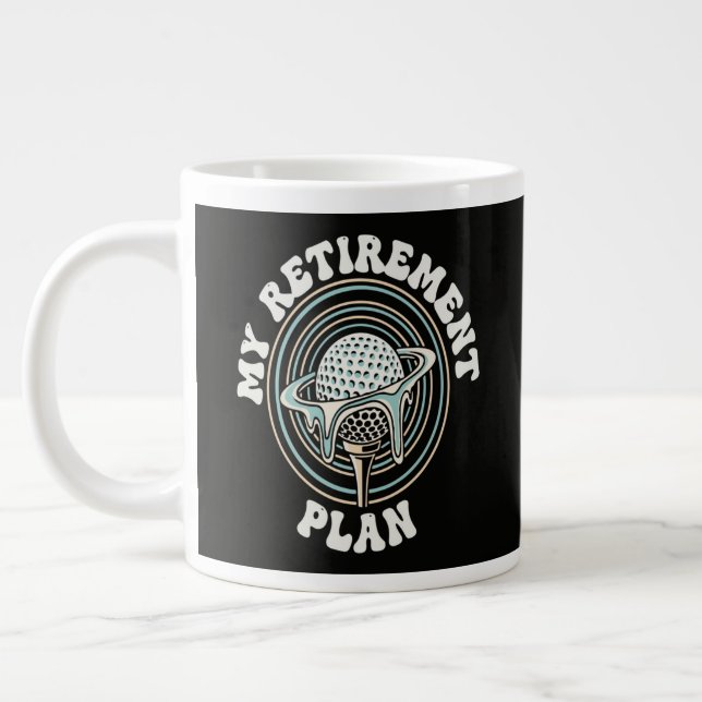 My Retirement Plan Golf Retirement Golfer Large Coffee Mug (Left)