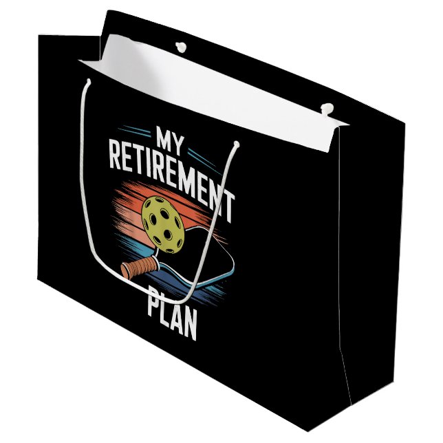My Retirement Plan Pickleball Player Large Gift Bag (Front Angled)