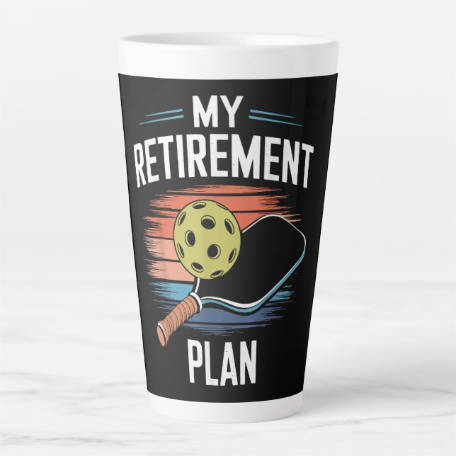 My Retirement Plan Pickleball Player Latte Mug (Front)