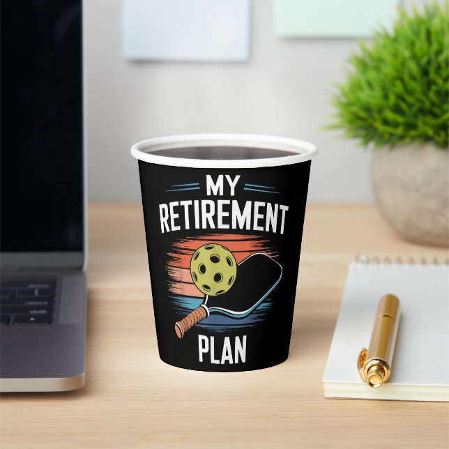 My Retirement Plan Pickleball Player Paper Cups (Insitu)