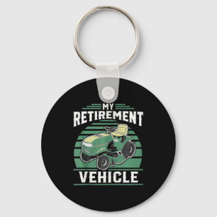 My Retirement Vehicle Funny Riding Lawn Mower Retr Key Ring